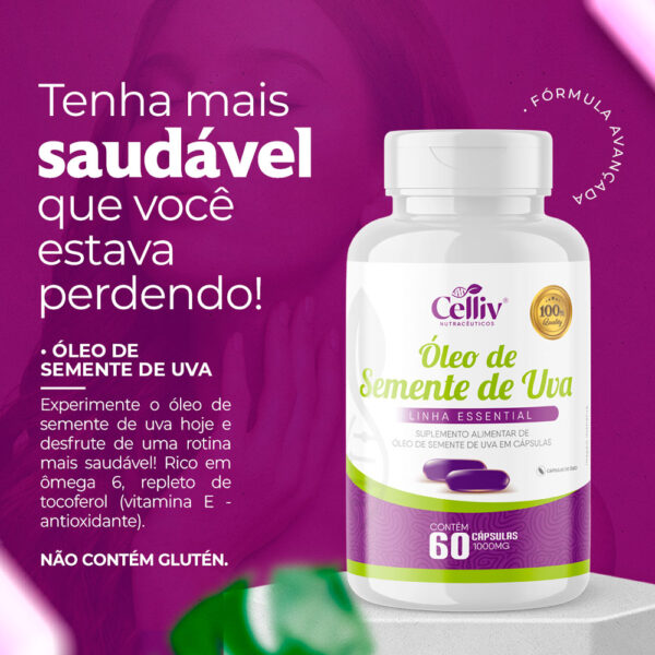 Óleo Semente de Uva 60 Caps - Celliv - Imagem 5