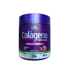 Colágeno 200g Sabor Frutas Vermelhas Acido Hialurônico Celliv