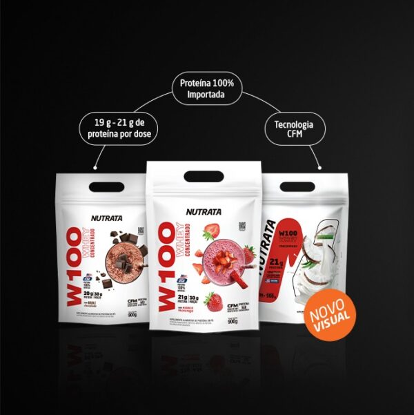 Nutrata W100 Whey Concentrado 900g refil - Nutrata - Imagem 4